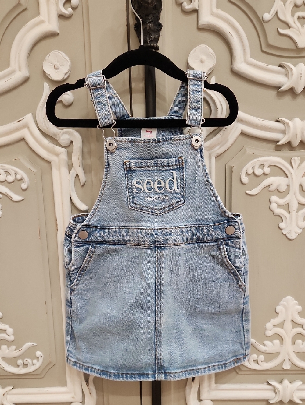Seed Heritage Girls Light Blue Denim Pinafore Size 18 - 24 Months / 2